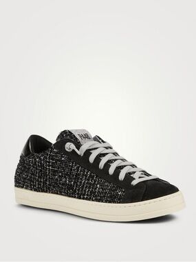 P448 John Tweed Sneakers Womens 38 Quiet Luxury casual Chic Tweed Italian